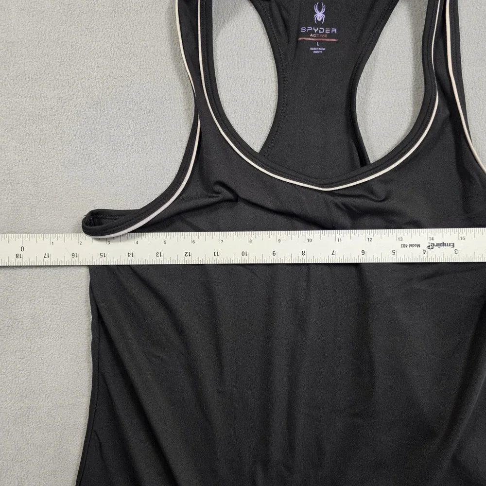 Spyder tank top Women Large Black Racerback Active SP309 Stretch